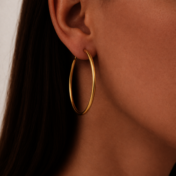 Stříbrné pozlacené náušnice kruhy 30mm